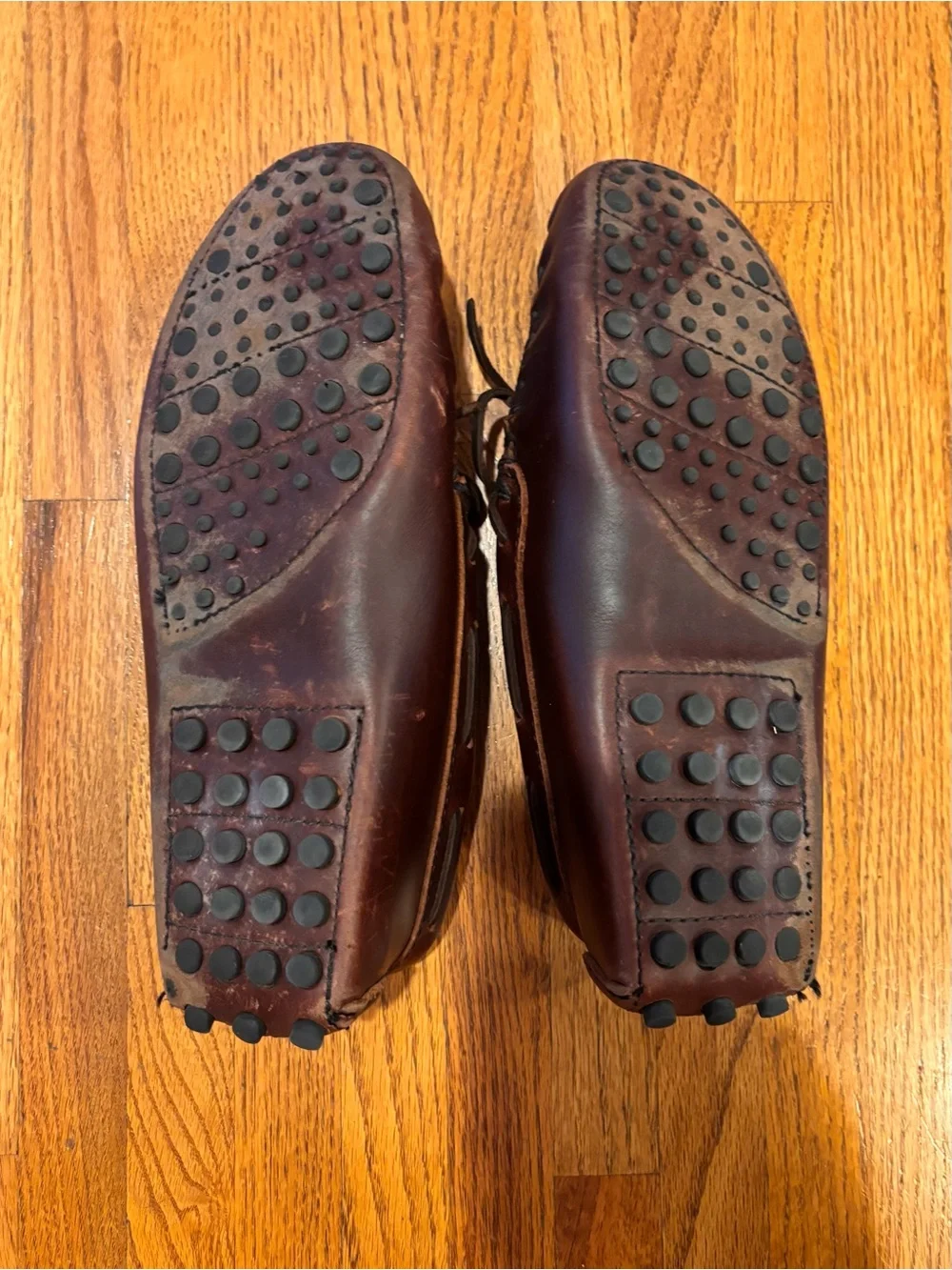 Minnetonka Leather Moccasin Loafers dark brown Mens 9.5
